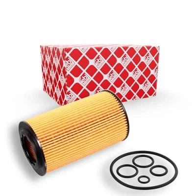Image of 0001802209, 0001802309, 0001802609, 000180260990, 0001803109 Oil Filter FEBI BILSTEIN 32910 with gaskets Insert MERCEDES BENZ: C Class Saloon