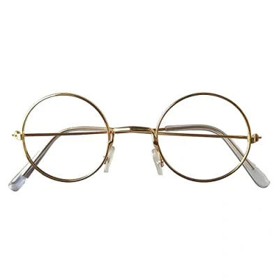 Image of Boland Gold Santa Glasses with No Lens, Old Man Glasses, Fancy Dress Accessory, Claus Up, Father Christmas, Christmas Dress, Xmas, Adult
