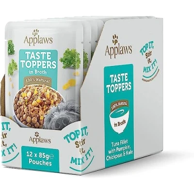 Image of Applaws Natural Wet Dog Food Pouch, Grain Free Tuna with Vegetables in Broth 12 x 85g Pouches