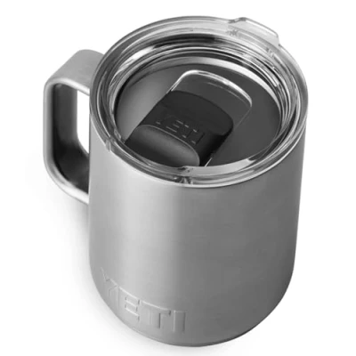 Image of YETI Rambler Mug, Vacuum Insulated Stainless Steel Stackable Mug with Magslider Lid, Steel, 10 oz (296 ml)