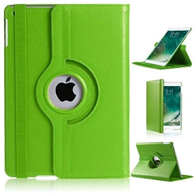 Image of IPad Mini 4 Case,iPad Cover,iPad Leather Case, PU Flip Case Stand Function Slim Premium 360 Rotating Cover (GREEN)