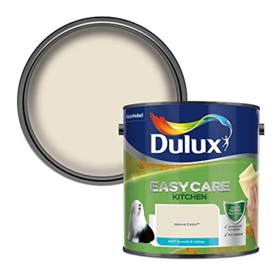 Image of Dulux Easycare Kitchen Matt Emulsion Paint For Walls And Ceilings Natural Calico 2.5 Litres