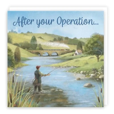Image of Hunts England Fly Fishing After Operation Card For Him Milo&#039;s Gallery Sport Get Well Feel Better Soon Speedy Recovery Lovers Boys, Men, Dad, Grandad, Friend