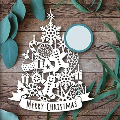 Image of Cutting Dies for Card Making, YunTrip Xmas Gingerbread Man Letter Metal Stencil DIY Scrapbooking Album Embossing Paper Cards Decorative Craft