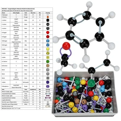 Image of Molecular Model Kit, 267Pcs Organic Chemistry Electron Orbital Aid Tool for Teachers Students Scientists Class