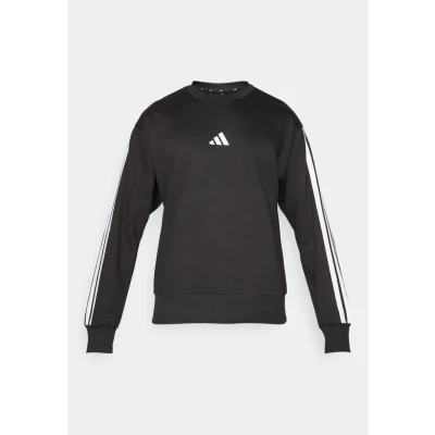 Image of adidas Men&#039;s ESSENTIAL THREE STRIPES FLEECE SWEATSHIRT, black/white, XS