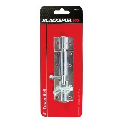 Image of Zinc 100mm Steel Tower Bolt By Blackspur