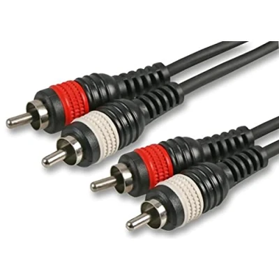 Image of PULSE PLS00171 2x Phono (RCA) Male to Lead, 30cm, Black