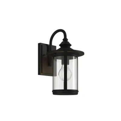 Image of Outdoor Wall Light &#039;Zayn&#039; dimmable (Antique, Vintage) in Black Made of Aluminium (1 Source, E27) from Lindby lamp for Exterior/Interior Walls, House, Terrace und Balcony
