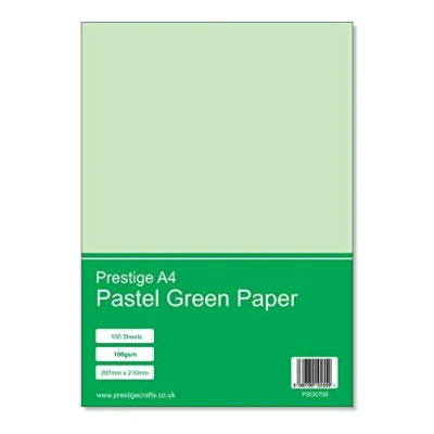 Image of Prestige A4 Pastel Green 100gsm Paper x 100 Sheets per Pack