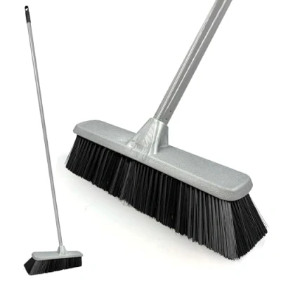 Image of Sweeping Brush Indoor Durable Floor Broom with Bristle Broom, Laminate Brooms Strong Handle, Kitchen (Soft Broom)