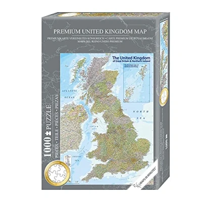 Image of Close Up United Kingdom UK Puzzle 1000 pieces Great Britain, England 68 x 48 cm Premium Map 2021 MAPS IN MINUTES