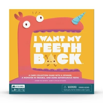 Image of Exploding Kittens I Want my Teeth Back 2 4 Players Ages 4+ 10 Minutes to Play Card Collecting Math Game Educational Kids Game, Family Night, Childrens Board