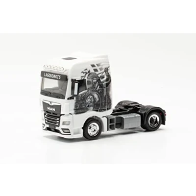 Image of Herpa 314473 Man TGX GX Lagoudakis 1 / Archilles, Hero of Troja Tractor Miniature Small Model Collector&#039;s Item Detailed, Multi Coloured