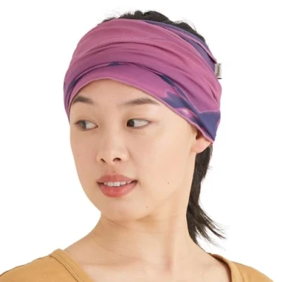 Image of Mens Tie Dye Bandana Headband Womens Boho Japanese Hair Band Hippie Marble Purple
