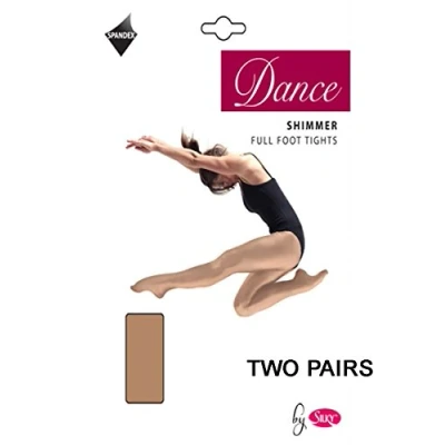 Image of 2 Pairs Silky Adult Womens Ladies Full Foot Shimmer Dance Ballet Tights Toast Small
