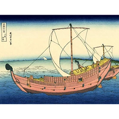 Image of Artery8 Hokusai 36 Views Fuji Kazusa Province Woodblock Japan Large Wall Art Poster Print Thick Paper 18X24 Inch