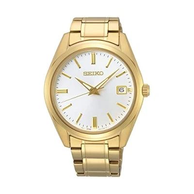 Image of Seiko UK Limited EU Men&#039;s Analogue Analog Quartz Watch with Gold Tone Stainless Steel Strap SUR314P1