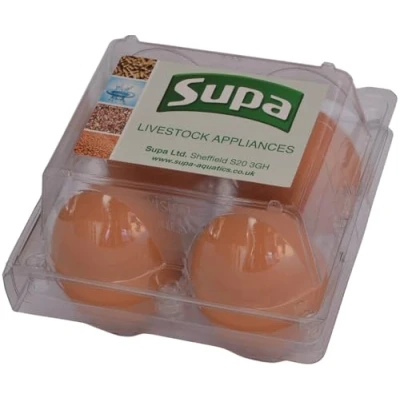 Image of Supa Brown Rubber Poultry Eggs, Pack of 4. Encourage Hens to start Laying