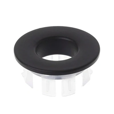 Image of JOYKK Bathroom Basin Faucet Sink Overflow Cover Brass Six foot Ring Insert Replacement Black