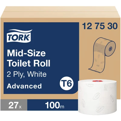 Image of Tork 127530 Advanced Compact Auto Shift Roll 2 Ply, Pack of 27