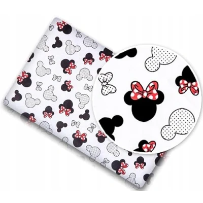Image of BABYMAM Baby Fitted Cot Bed Sheet Printed 100% Cotton Mattress 140x70cm little Mouse