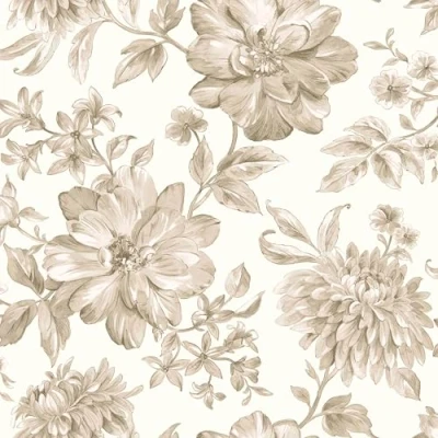 Image of Fine Decor FD43611 Isabella Floral Wallpaper Roll, Natural