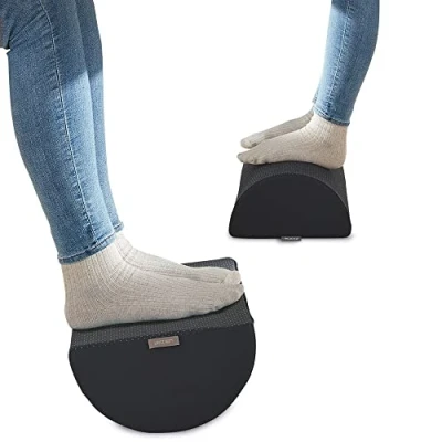 Image of Leitz Desk Foot Rest, Adjustable Leg &amp; Knee Support, Suitable For The Home Office, Relieves Shoulder Back Ache, Made From Foam With A Fabric Cover, Ergo Cosy Range, Velvet Grey, 53710089
