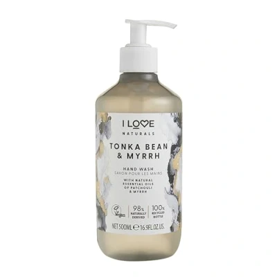 Image of I Love Naturals Tonka Bean &amp; Myrrh Hand Wash, Natural Oils Of Patchouli Myrrh, Gently Removes Impurities, Refreshing Cleansing Formula, 500ml