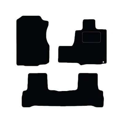 Image of Lusso Floor Carpet Mats for Car Tailored/Compatible to Fit Honda CRV Auto 2006 2012 with DELUXE Front &amp; Rear Heel Pad 3 Piece Set (Blue Edging)