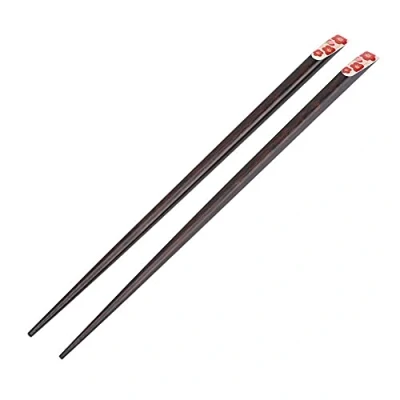 Image of Japanese Wood Chopsticks, 1 Pairs Natural Reusable Washable Dishwasher Safe Chopsticks Handmade Chinese Tableware for Sushi Noodle Picnic Kitchen, 9.1inch