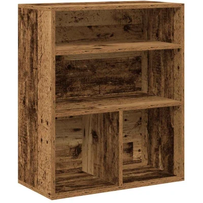 Image of vidaXL book cabinet/bookshelf storage display engineered wood old brown 60x30x71.5 cm for office/living room