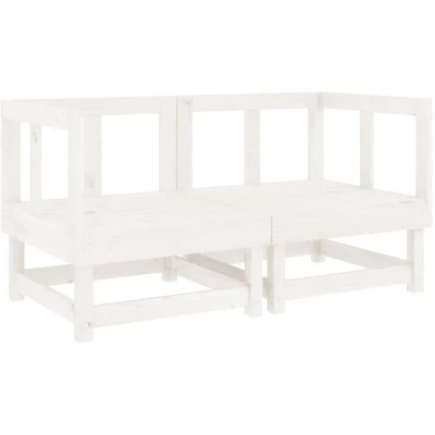 Image of vidaXL Garden Corner Sofas 2 pcs White Solid Wood Pine