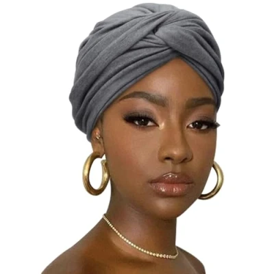Image of DRESHOW Hair Wrap for Women Soft Stretch Jersey Head Scarf Breathable Lightweight Turban Solid Color