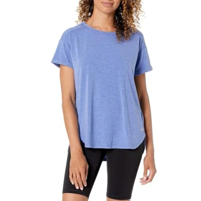 Image of Amazon Essentials Women&#039;s Studio Relaxed Fit Lightweight Crewneck T Shirt, Bright Blue Heather, S