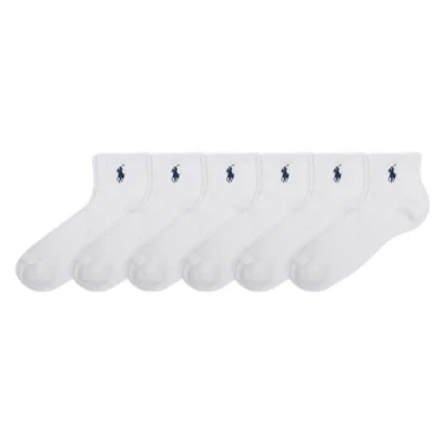 Image of Polo Ralph Lauren Women&#039;s Performance Cotton Ankle Socks 6 Pair Pack Breathable Mesh &amp; Sport Cushioning Quarter, White, 3.5 9 UK (Pack of 6)