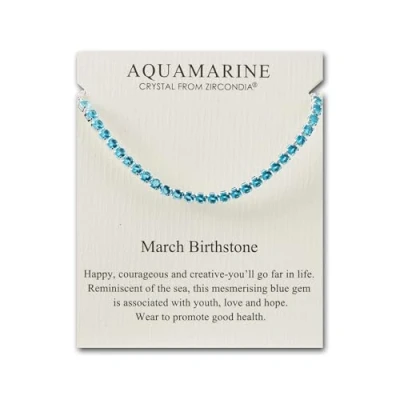 Image of Philip Jones March Birthstone Friendship Bracelet with Aquamarine Zircondia® Crystals