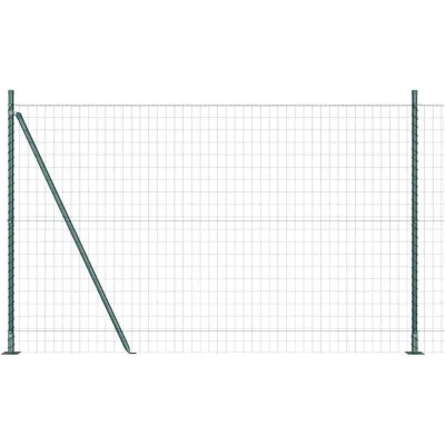 Image of vidaXL Euro Fence with 7 Flanged Posts 1.6x10 m Galvanised Steel