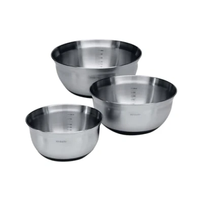 Image of Brabantia Mixing Bowl Set, 1L / 1.6L and 3L Matt Steel