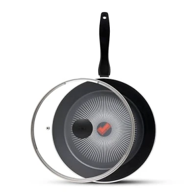 Image of Tower T700318 SmartStart Gourmet 28cm Aluminium Multi Pan &amp; Lid with Easy Clean Aeroglide Non Stick, Long Lasting, Induction Compatible, Oven Safe, PFOA Free