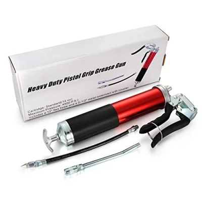 Image of Madlife Garage 4500 PSI Heavy Duty Pistol Grip Grease Gun with Flex Hose and Metal Spout Pipe