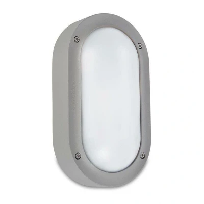 Image of Leds C4 Lighting Basic Aluminium Outdoor Bulkhead Light Grey IP65