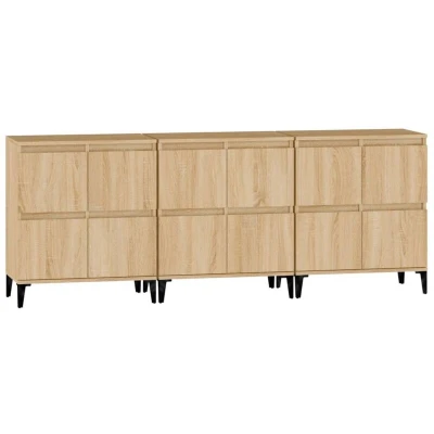 Image of vidaXL Sideboards 3 pcs Sonoma Oak 60x35x70 cm Engineered Wood