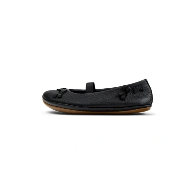Image of Camper Right Ankle strap ballet pumps for kids, Size: 12.5K, Schwarz Leather