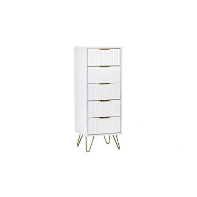 Image of Julian Bowen Murano 5 Drawer Tallboy Matt White, One Size