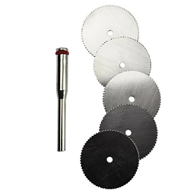 Image of Rotary Mini HSS Saw Blade Cutting Circular Discs Set 22mm 3.17mm Mandrel 6pc