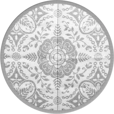 Image of vidaXL Outdoor Carpet ARAKIL Light Grey Ø160 cm PP