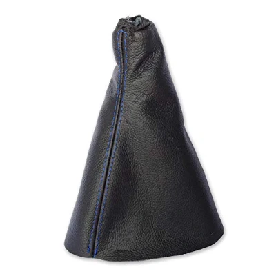 Image of The Tuning Shop Ltd Gear Gaiter Compatible with Citroen Dispatch MK2 Leather Blue Stitching