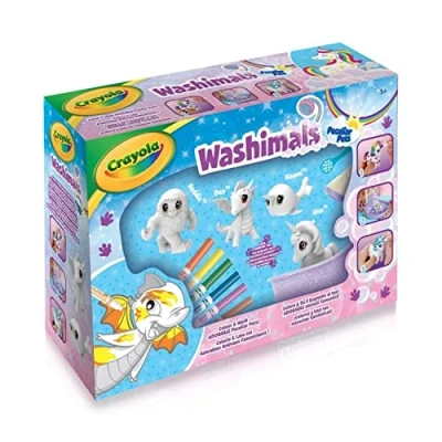 Image of CRAYOLA Washimals Peculiar Pets Playset Creative Colouring Crafts Kit with Washable Marker Pens, Fairy Animals, 12 Piece Set, 256760.004