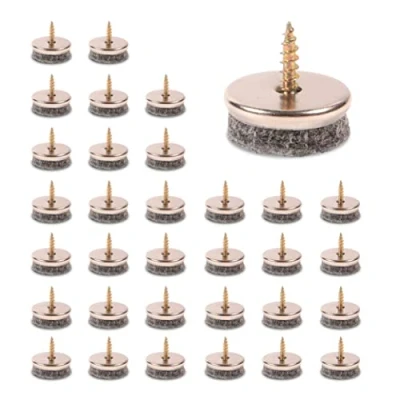 Image of Furniture Felt Pads 22MM Diameter for Feet. 5MM Thick Chair Leg Floor Protectors. with Easy Screw Installation are Ideal Protector